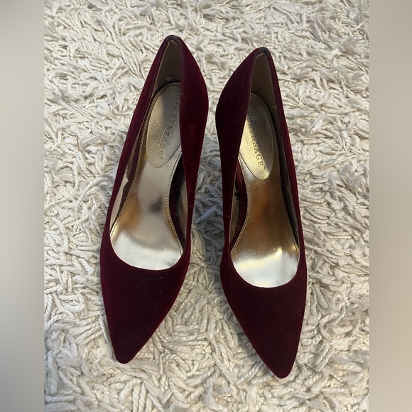 Burgundy Velvet Heels - Picture 1 of 5